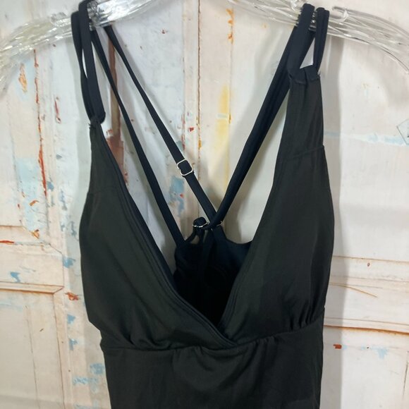 All Sure Women's size M Black Halter Ruched waist One piece swimsuit NWT - Picture 11 of 16